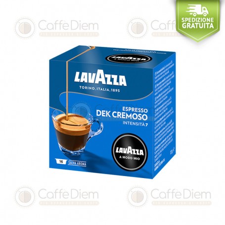 Original Lavazza A Modo Mio Dek Cremoso Creamy Decaff Box of 16 Espresso  Capsules