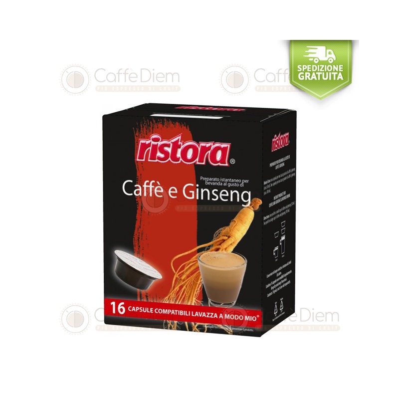 Original Ristora Ginseng Coffee Capsules for Lavazza A Modo Mio Espresso  Machine